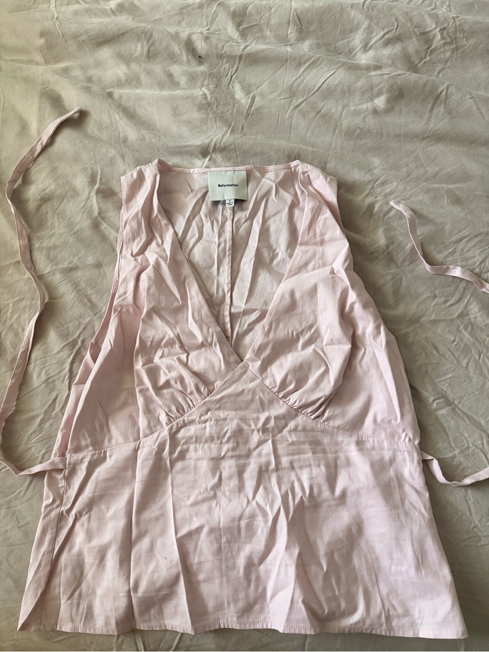 Reformation Blush Pink Sleeveless Wrap Top